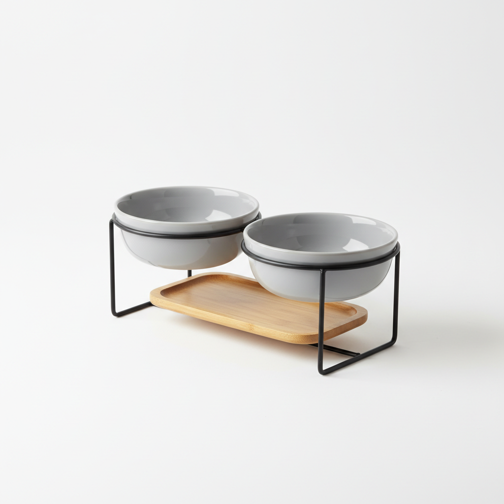 Elevated Ceramic Pet Bowl Set